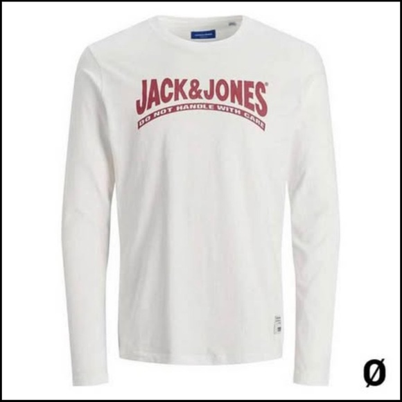brand new jack and jones long sleeve logo top do not handle with care - Picture 1 of 4
